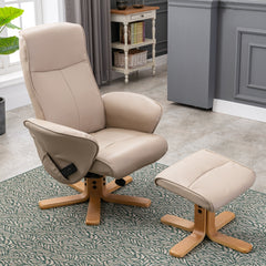 Alexandria Faux Leather Heated Swivel Massager Recliner