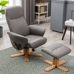 Alexandria Faux Leather Heated Swivel Massager Recliner