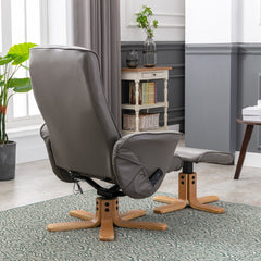 Alexandria Faux Leather Heated Swivel Massager Recliner