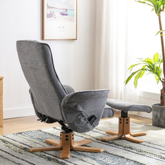 Alexandria Fabric Heated Swivel Massager Recliner