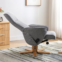 Alexandria Fabric Heated Swivel Massager Recliner