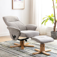 Alexandria Fabric Heated Swivel Massager Recliner