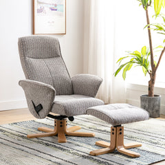 Alexandria Fabric Heated Swivel Massager Recliner