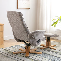 Alexandria Fabric Heated Swivel Massager Recliner