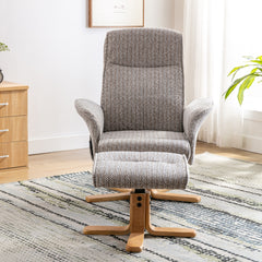 Alexandria Fabric Heated Swivel Massager Recliner