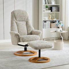 Aruba Elegant Round-Based Fabric Recliner