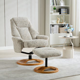 Aruba Elegant Round-Based Fabric Recliner