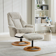 Aruba Elegant Round-Based Fabric Recliner