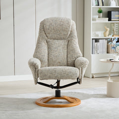 Aruba Elegant Round-Based Fabric Recliner