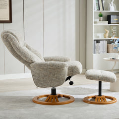 Aruba Elegant Round-Based Fabric Recliner