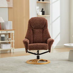 Aruba Elegant Round-Based Fabric Recliner