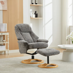 Aruba Elegant Round-Based Fabric Recliner