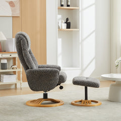 Aruba Elegant Round-Based Fabric Recliner