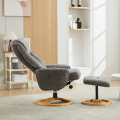 Aruba Elegant Round-Based Fabric Recliner
