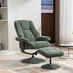 Denver Luxury Soft Fabric Swivel Recliner Chair