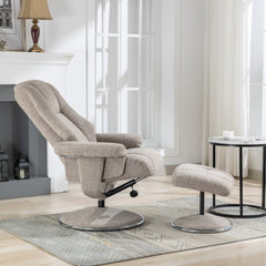 Denver Luxury Soft Fabric Swivel Recliner Chair