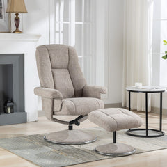 Denver Luxury Soft Fabric Swivel Recliner Chair
