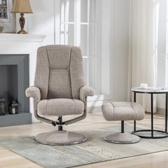 Denver Luxury Soft Fabric Swivel Recliner Chair
