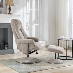 Denver Luxury Soft Fabric Swivel Recliner Chair
