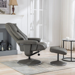 Denver Real Leather Luxury Swivel Recliner Chair