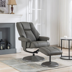 Denver Real Leather Luxury Swivel Recliner Chair