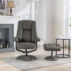 Denver Real Leather Luxury Swivel Recliner Chair
