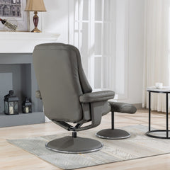 Denver Real Leather Luxury Swivel Recliner Chair