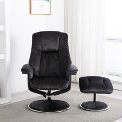 Denver Luxury Soft Fabric Swivel Recliner Chair