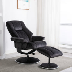 Denver Luxury Soft Fabric Swivel Recliner Chair