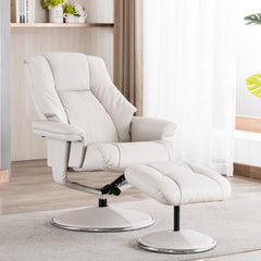 Denver Real Leather Luxury Swivel Recliner Chair