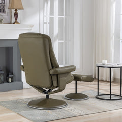 Denver Real Leather Luxury Swivel Recliner Chair