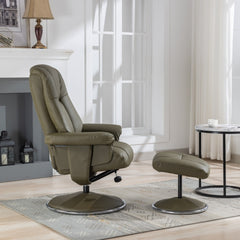 Denver Real Leather Luxury Swivel Recliner Chair