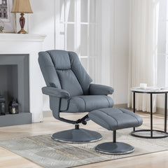 Denver Real Leather Luxury Swivel Recliner Chair