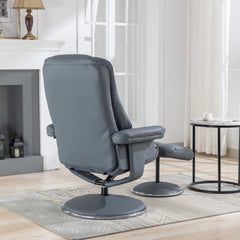 Denver Real Leather Luxury Swivel Recliner Chair