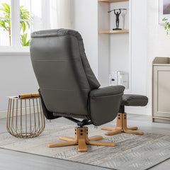 Dubai Luxury Plush PU Swivel Recliner