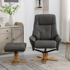 Dubai Luxury Plush PU Swivel Recliner