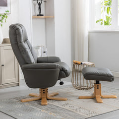 Dubai Luxury Plush PU Swivel Recliner