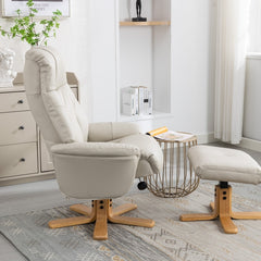 Dubai Luxury Plush PU Swivel Recliner