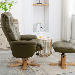 Dubai Luxury Plush PU Swivel Recliner