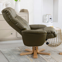 Dubai Luxury Plush PU Swivel Recliner