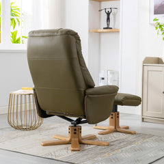 Dubai Luxury Plush PU Swivel Recliner