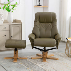 Dubai Luxury Plush PU Swivel Recliner
