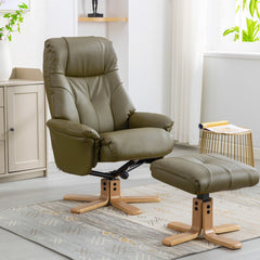 Dubai Luxury Plush PU Swivel Recliner