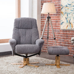 Dubai Warm Fabric Swivel Recliner