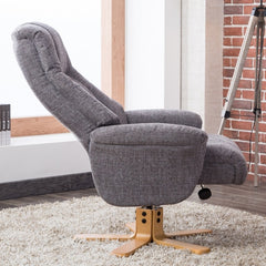 Dubai Warm Fabric Swivel Recliner