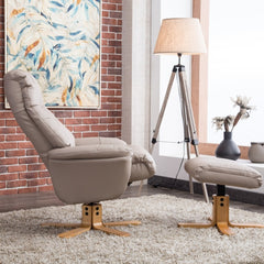 Dubai Luxury Plush PU Swivel Recliner