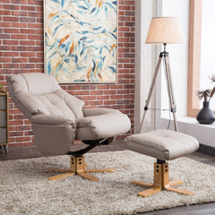 Dubai Luxury Plush PU Swivel Recliner