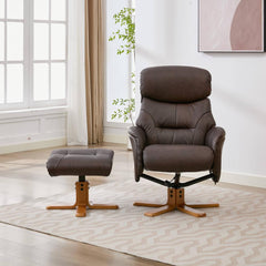Eden Luxury Leather Match Swivel Recliner