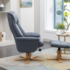 Hawaii Real Leather Swivel Recliner Chair