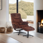 Hudson Faux Suede Swivel Recliner